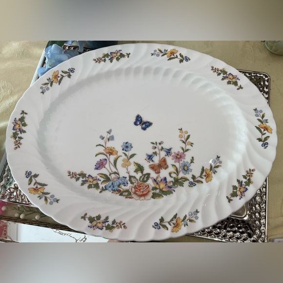 Aynsley Cottage Garden Oval Serving Platter, crafted Fine Bone English China - Picture 8 of 14